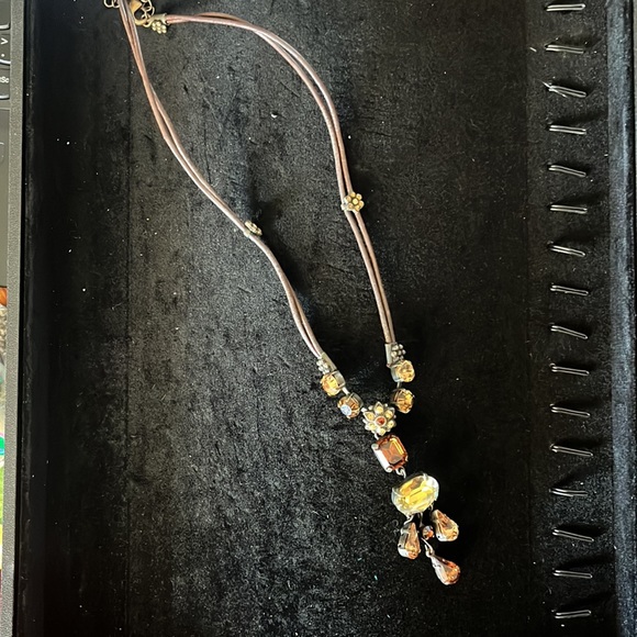 Swarovski Brown and topaz stone necklace and bracelet - Picture 3 of 5